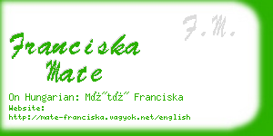 franciska mate business card